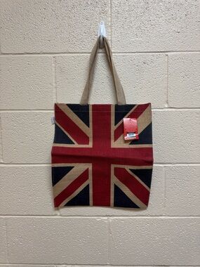 Union Jack Canvas Tote Bag in Red/Navy